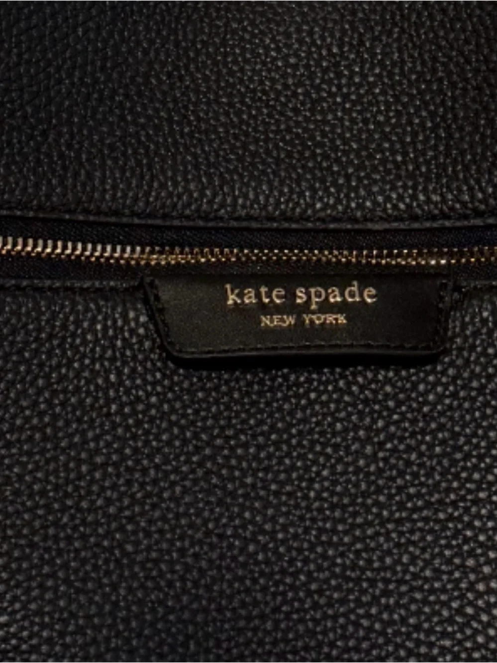 kate spade Black Pebbled Leather Tote with Gold Hardware